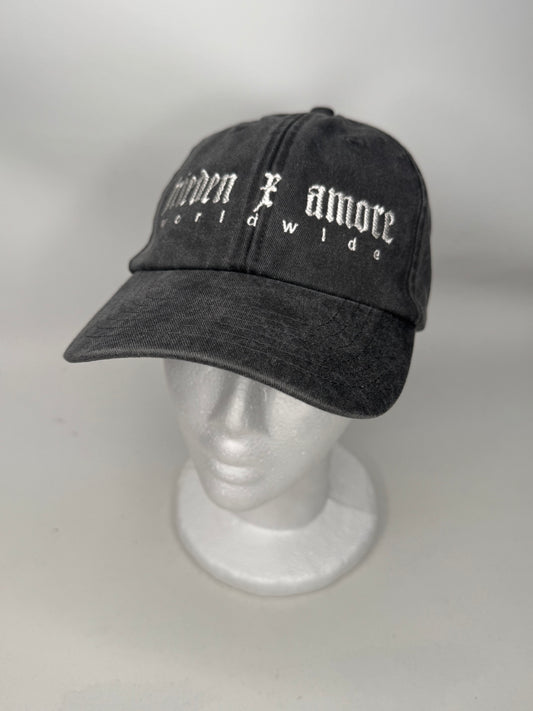 frieden × amore Cap – White on Washed Black