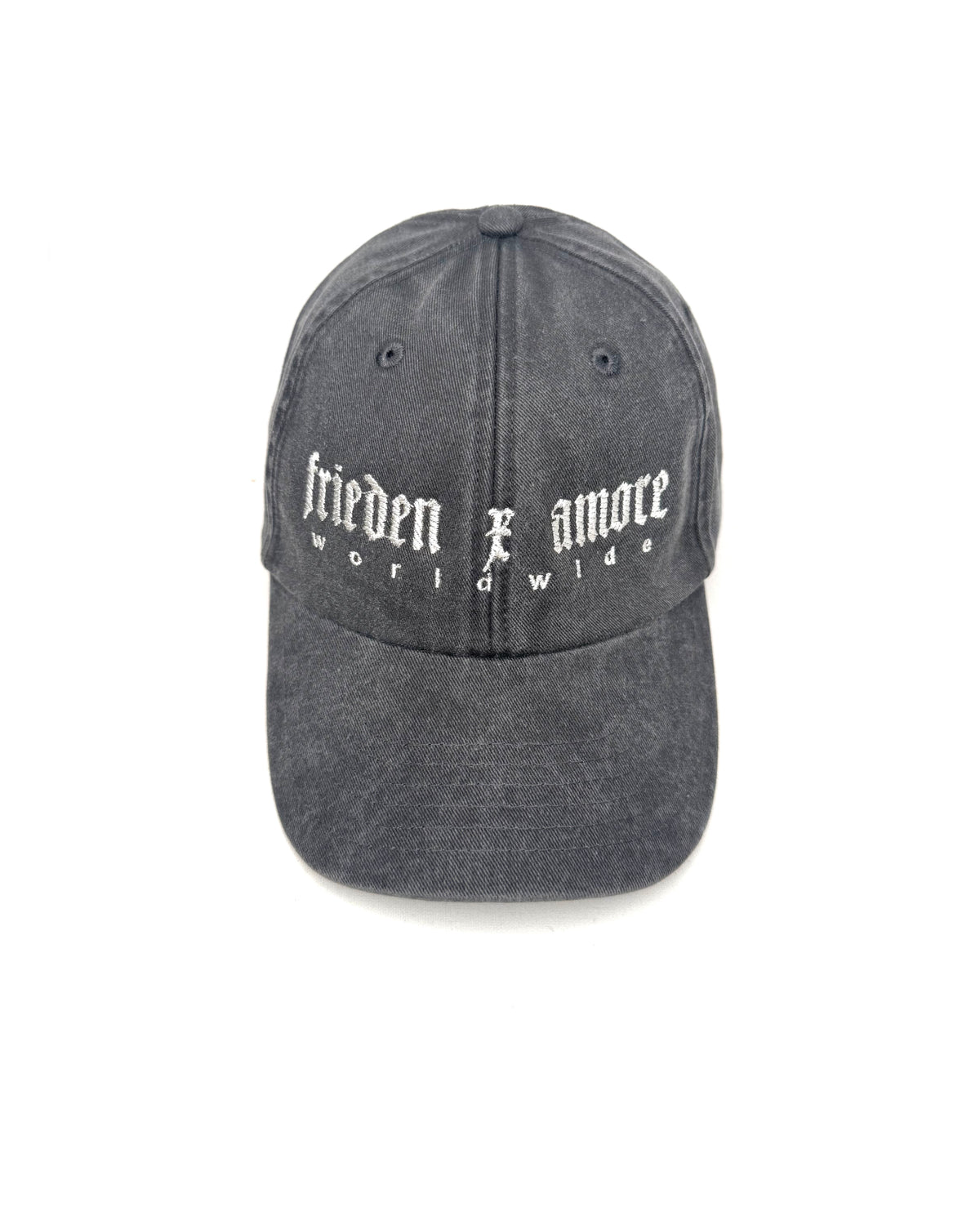 frieden × amore Cap – White on Washed Black